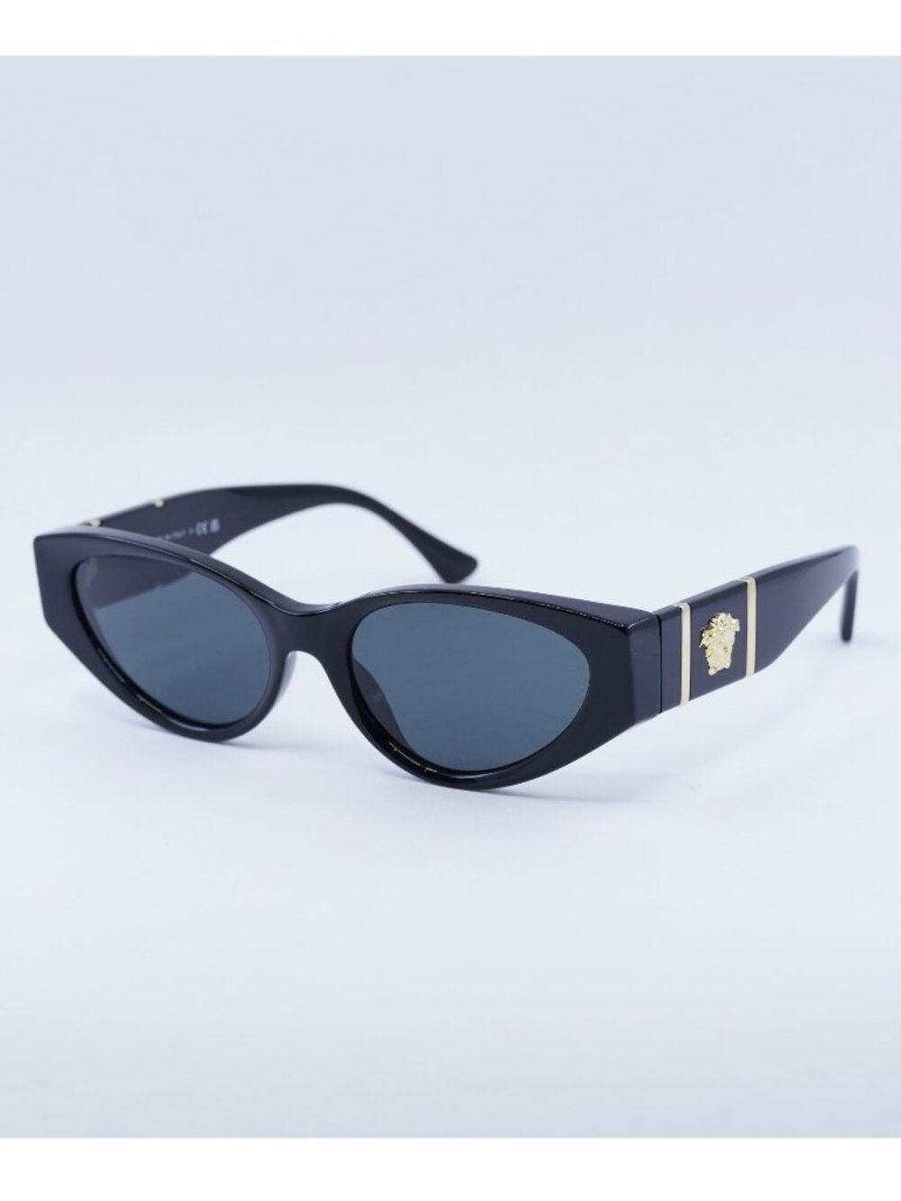 Versace VE4454 GB1/87 Sunglasses Black Cat Eye Frame, Dark Grey Lenses